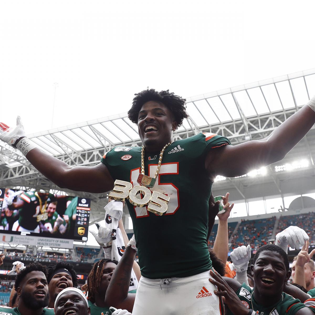 Gregory Rousseau, Jaelan Phillips Shine at Miami Pro Day Ahead of 2021