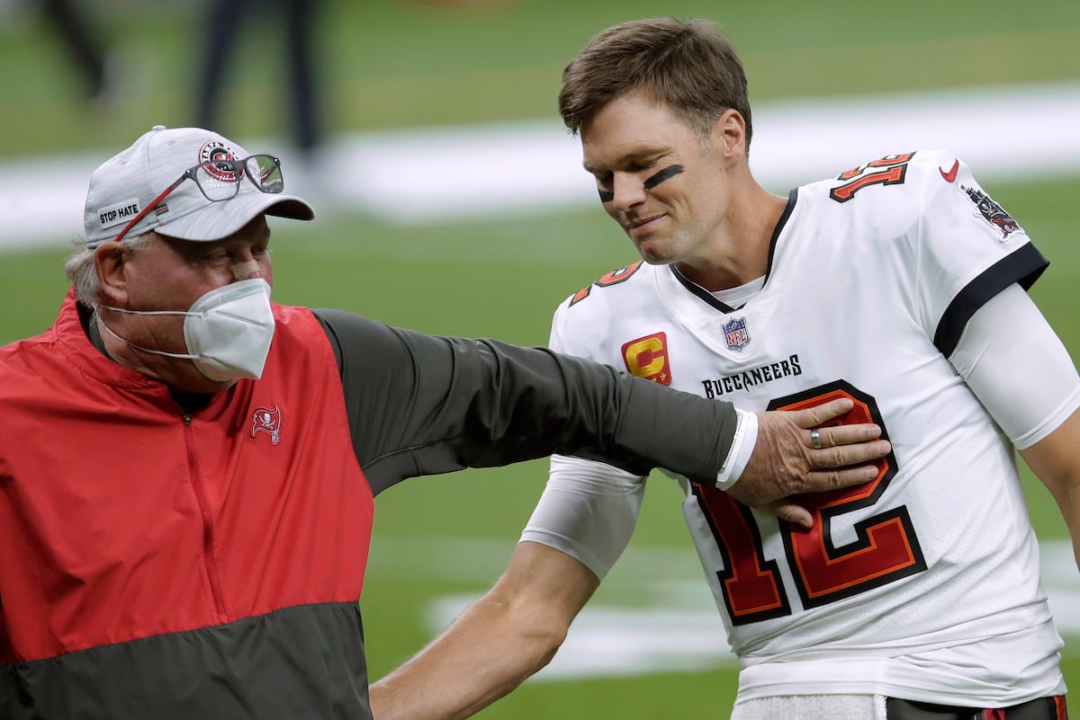 Tom Brady Posts Photo of Fake Bruce Arians Tattoo After Bucs HC's Super Bowl Ink thumbnail