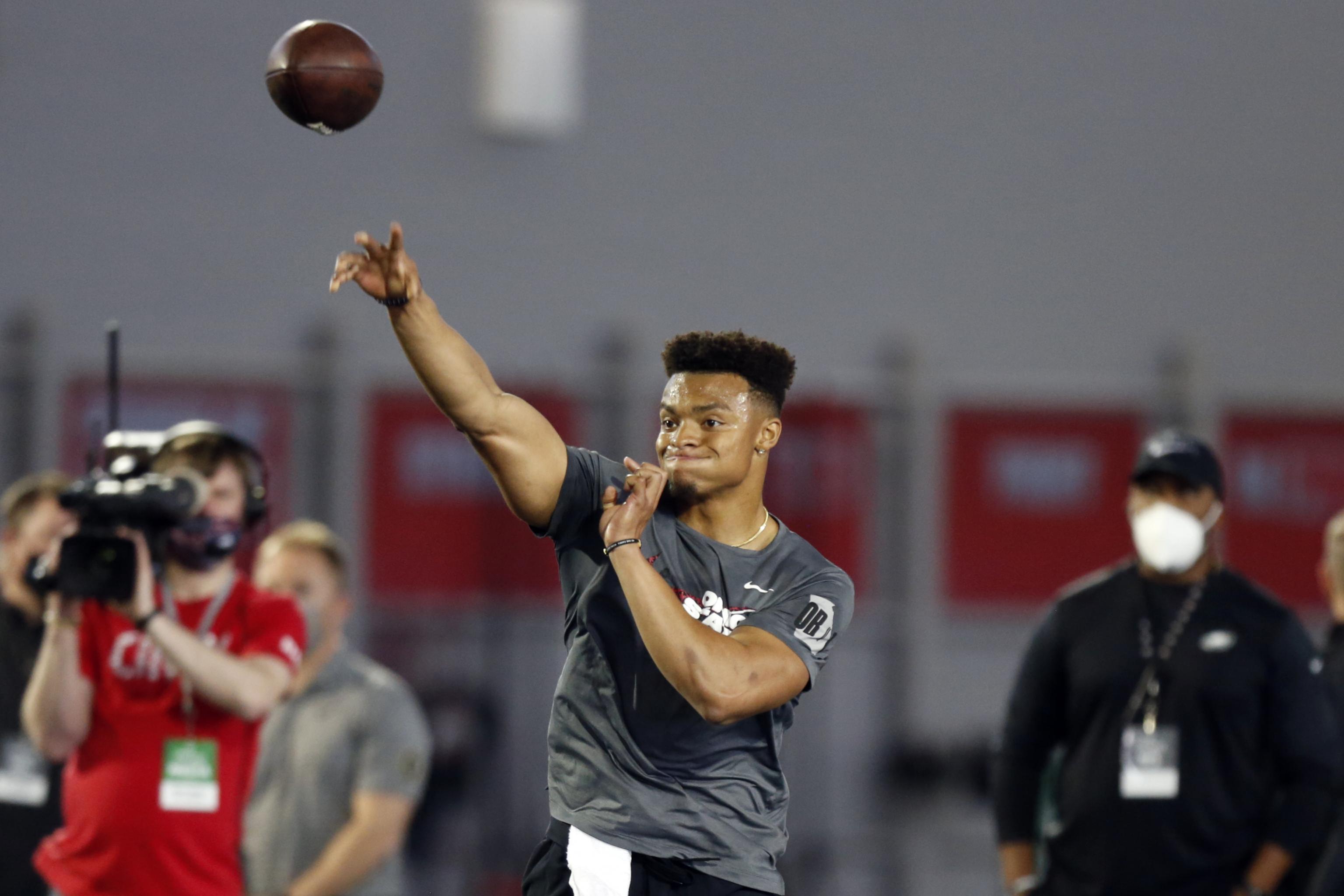 justin fields draft day