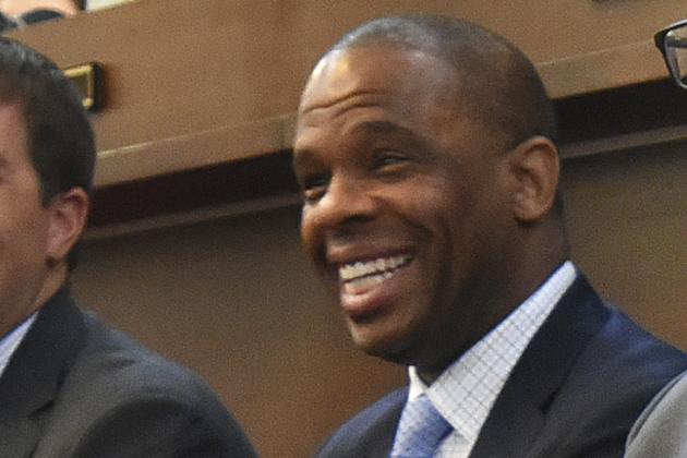 University of North Carolina head basketball coach Roy Williams puts his hands to his face as he laughs with assistant coaches Hubert Davis, left, and Steve Robinson during a joint session of the North Carolina House and Senate where they honored the 2017 NCAA championship team in Raleigh, N.C., Wednesday, May 3 , 2017. (Chuck Liddy/The News & Observer via AP, Pool) University of North Carolina head basketball coach Roy Williams puts his hands to his face as he laughs with assistant coaches Hubert Davis, left, and Steve Robinson during a joint session of the North Carolina House and Senate where they honored the 2017 NCAA championship team in Raleigh, N.C., Wednesday, May 3 , 2017. (Chuck Liddy/The News & Observer via AP, Pool)