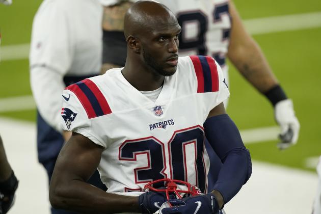 New England Patriots cornerback Jason McCourty (30) during the second half of an NFL football game against the Los Angeles Rams Thursday, Dec. 10, 2020, in Inglewood, Calif. (AP Photo/Ashley Landis)