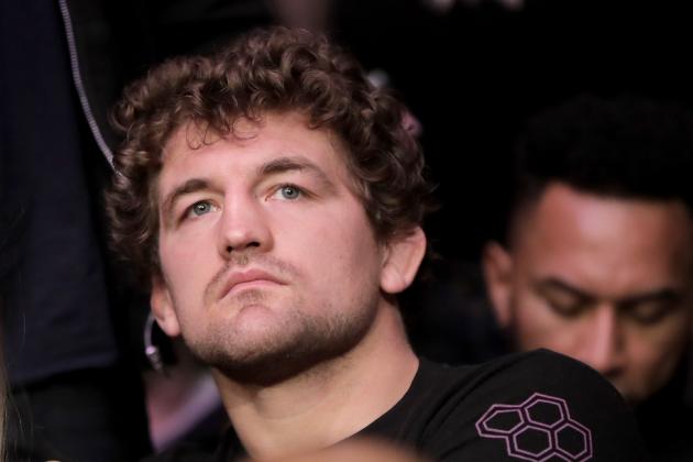 UFC fighter Ben Askren waits for the start of a middleweight mixed martial arts bout between David Branch and Jared Cannonier at UFC 230, Saturday, Nov. 3, 2018, at Madison Square Garden in New York. (AP Photo/Julio Cortez) UFC fighter Ben Askren waits for the start of a middleweight mixed martial arts bout between David Branch and Jared Cannonier at UFC 230, Saturday, Nov. 3, 2018, at Madison Square Garden in New York. (AP Photo/Julio Cortez)