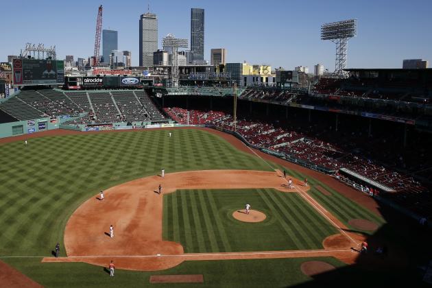 The Boston Red Sox play against the Baltimore Orioles during the seventh inning of a baseball game at Fenway Park, Saturday, April 3, 2021, in Boston. (AP Photo/Michael Dwyer)