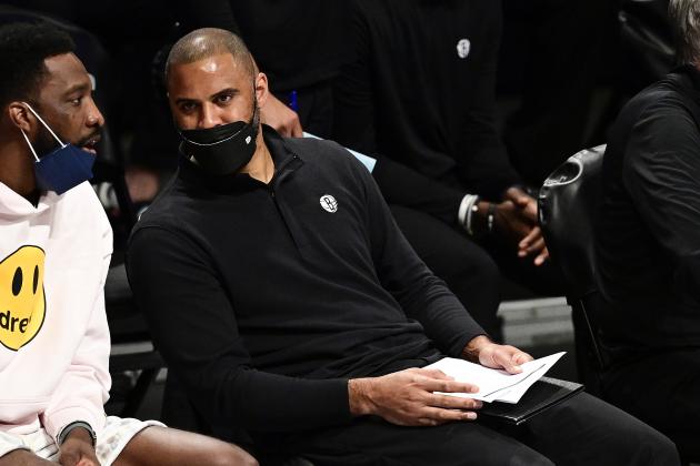 NEW YORK, NEW YORK - JUNE 01:  Assistant Coach Ime Udoka of the Brooklyn Nets looks on against the Boston Celtics in Game Five of the First Round of the 2021 NBA Playoffs at Barclays Center on June 01, 2021 in the Brooklyn borough of New York City. NOTE TO USER: User expressly acknowledges and agrees that, by downloading and or using this photograph, User is consenting to the terms and conditions of the Getty Images License Agreement. (Photo by Steven Ryan/Getty Images)
