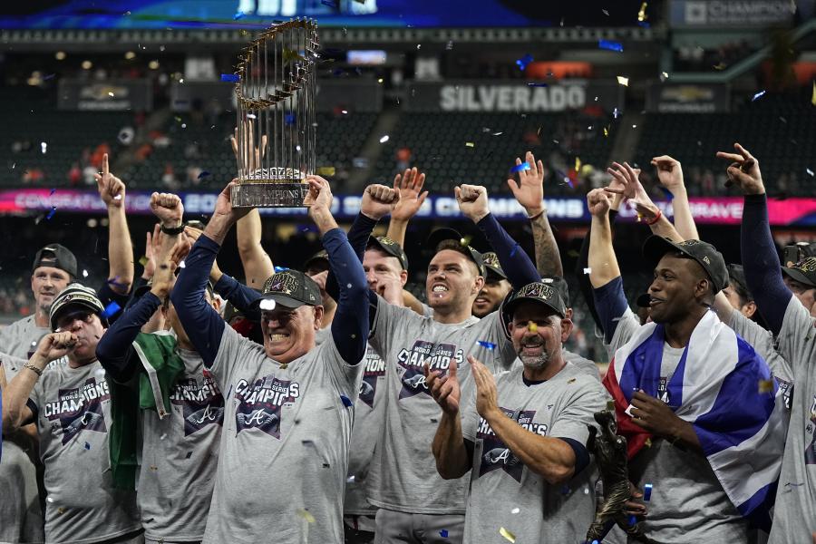 2021 MLB World Series Champions Atlanta Braves Handcrafted Trophy