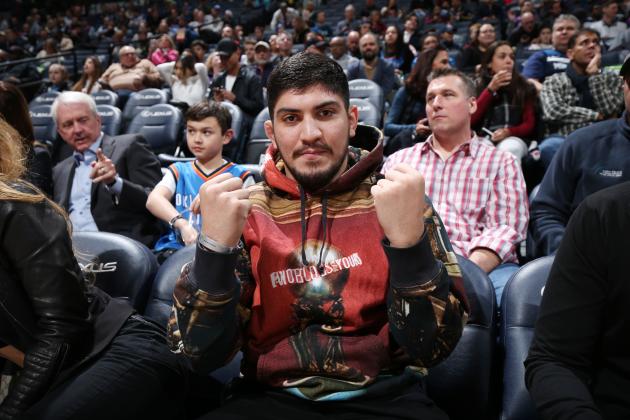 MINNEAPOLIS, MN -  MARCH 5: Dillon Danis attends the game between the Oklahoma City Thunder and Minnesota Timberwolves on March 15, 2019 at Target Center in Minneapolis, Minnesota. NOTE TO USER: User expressly acknowledges and agrees that, by downloading and or using this Photograph, user is consenting to the terms and conditions of the Getty Images License Agreement. Mandatory Copyright Notice: Copyright 2019 NBAE (Photo by David Sherman/NBAE via Getty Images)