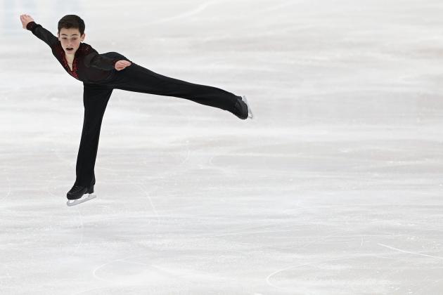 LAKE PLACID, NEW YORK - AUGUST 30: Joseph Klein of the United States performs in the Men's Free Skate during Day 2 of the ISU Junior Grand Prix of Figure Skating at Herb Brooks Arena on August 30, 2019 in Lake Placid, New York. (Photo by Patrick Smith - - International Skating Union/International Skating Union via Getty Images)