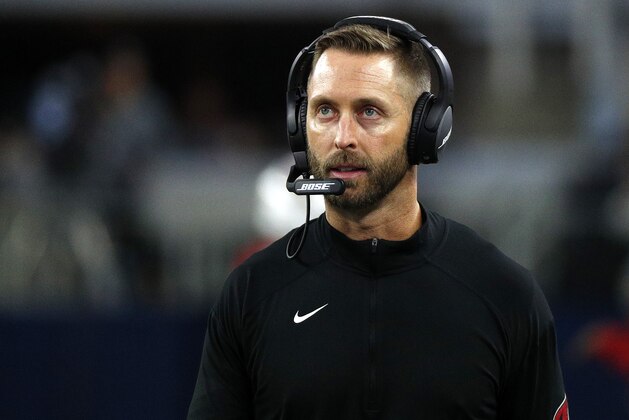 ARLINGTON, TEXAS - JANUARY 02: Head coach Kliff Kingsbury of the Arizona Cardinals is seen on the sidelines during the game against the Dallas Cowboys at AT&T Stadium on January 02, 2022 in Arlington, Texas. (Photo by Richard Rodriguez/Getty Images)