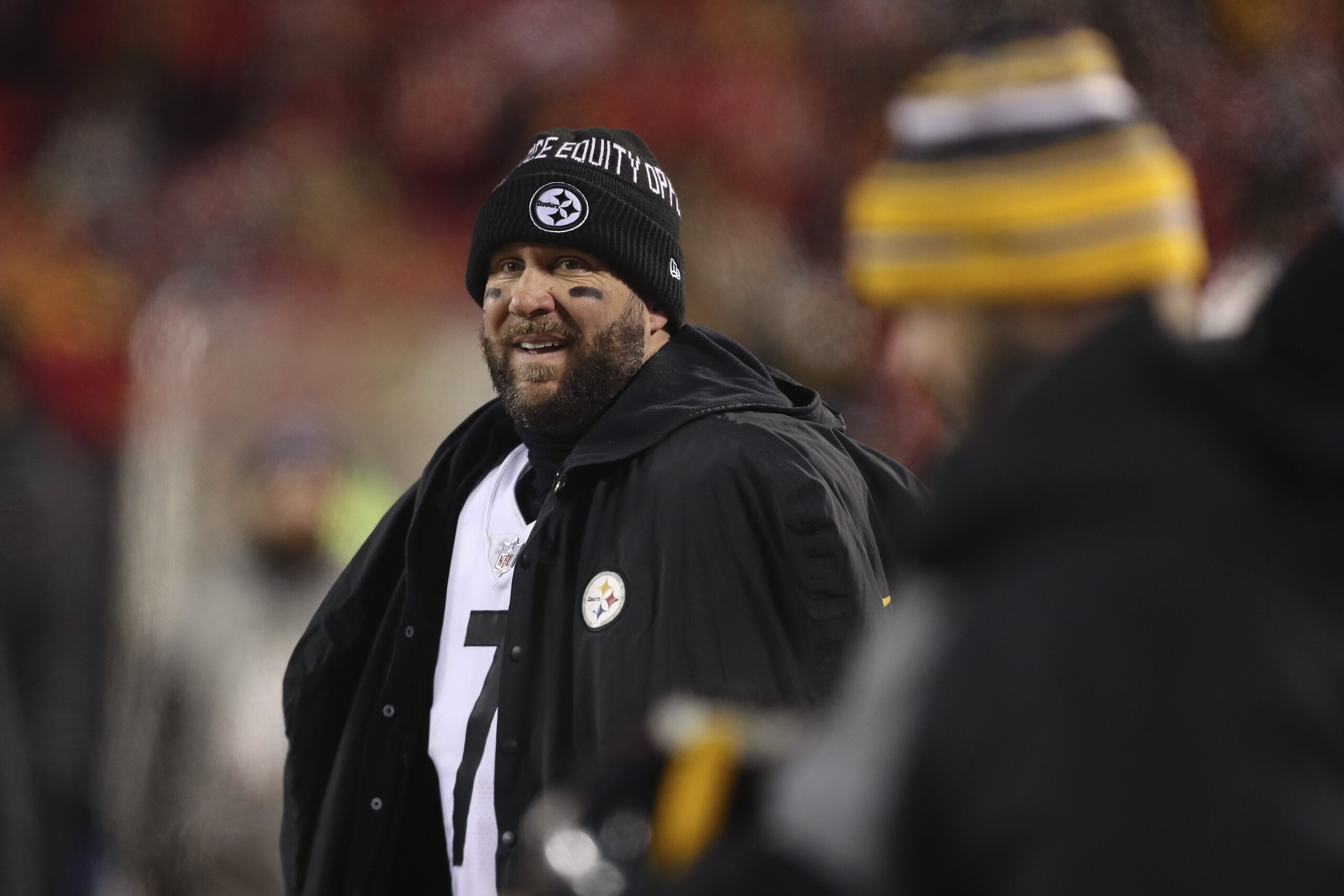 Pittsburgh Steelers quarterback Ben Roethlisberger walks off the field at the end of an NFL wild-card playoff football game against the Kansas City Chiefs, Sunday, Jan. 16, 2022, in Kansas City, Mo. The Chiefs won 42-21. (AP Photo/Travis Heying) Pittsburgh Steelers quarterback Ben Roethlisberger walks off the field at the end of an NFL wild-card playoff football game against the Kansas City Chiefs, Sunday, Jan. 16, 2022, in Kansas City, Mo. The Chiefs won 42-21. (AP Photo/Travis Heying)