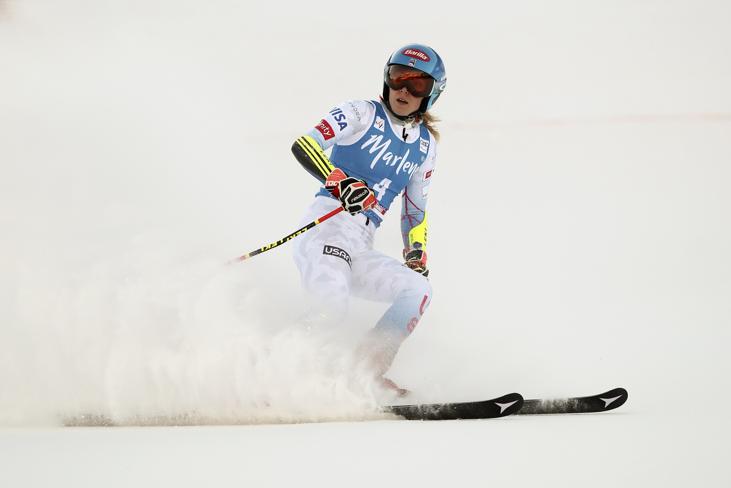 FILE - United States' Mikaela Shiffrin checks her time at the finish area of an alpine ski, women's World Cup giant slalom, in Kronplatz, Italy, Jan. 25, 2022. Empathizing with other athletes’ frank conversations about mental health got Shiffrin thinking about what awaits her at the Beijing Olympics. (AP Photo/Gabriele Facciotti, File) FILE - United States' Mikaela Shiffrin checks her time at the finish area of an alpine ski, women's World Cup giant slalom, in Kronplatz, Italy, Jan. 25, 2022. Empathizing with other athletes’ frank conversations about mental health got Shiffrin thinking about what awaits her at the Beijing Olympics. (AP Photo/Gabriele Facciotti, File)