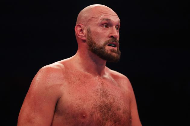 LONDON, ENGLAND - APRIL 23: Tyson Fury looks on during the WBC World Heavyweight Title Fight between Tyson Fury and Dillian Whyte at Wembley Stadium on April 23, 2022 in London, England. (Photo by Julian Finney/Getty Images)