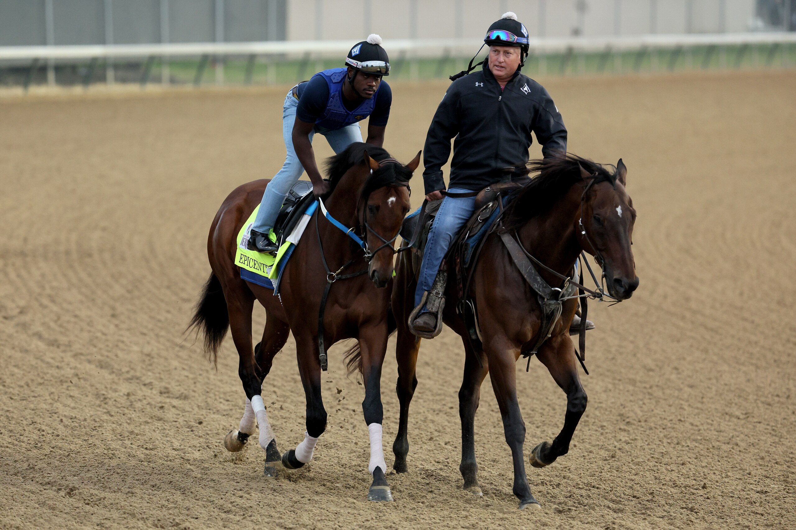 LOUISVILLE, KENTUCKY - MAY 04: Epicenter during the morning training for the Kentucky Derby at Churchill Downs on May 04, 2022 in Louisville, Kentucky. (Photo by Andy Lyons/Getty Images)