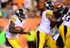 The Steelers offenive line tries to open holes for Felix Jones.