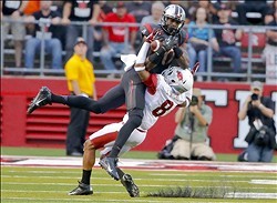 Tevin Mitchel gets beat deep against Rutgers in Week 4.