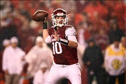 Brandon Allen drops back for a pass against Texas A&M.