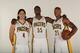 The Indiana Pacers made their frontline of Roy Hibbert (C) and David West (R) more imposing with the addition of veteran Luis Scola (L).