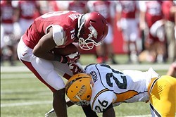 WR Javontee Herndon hauls in a pass against Southern Miss.