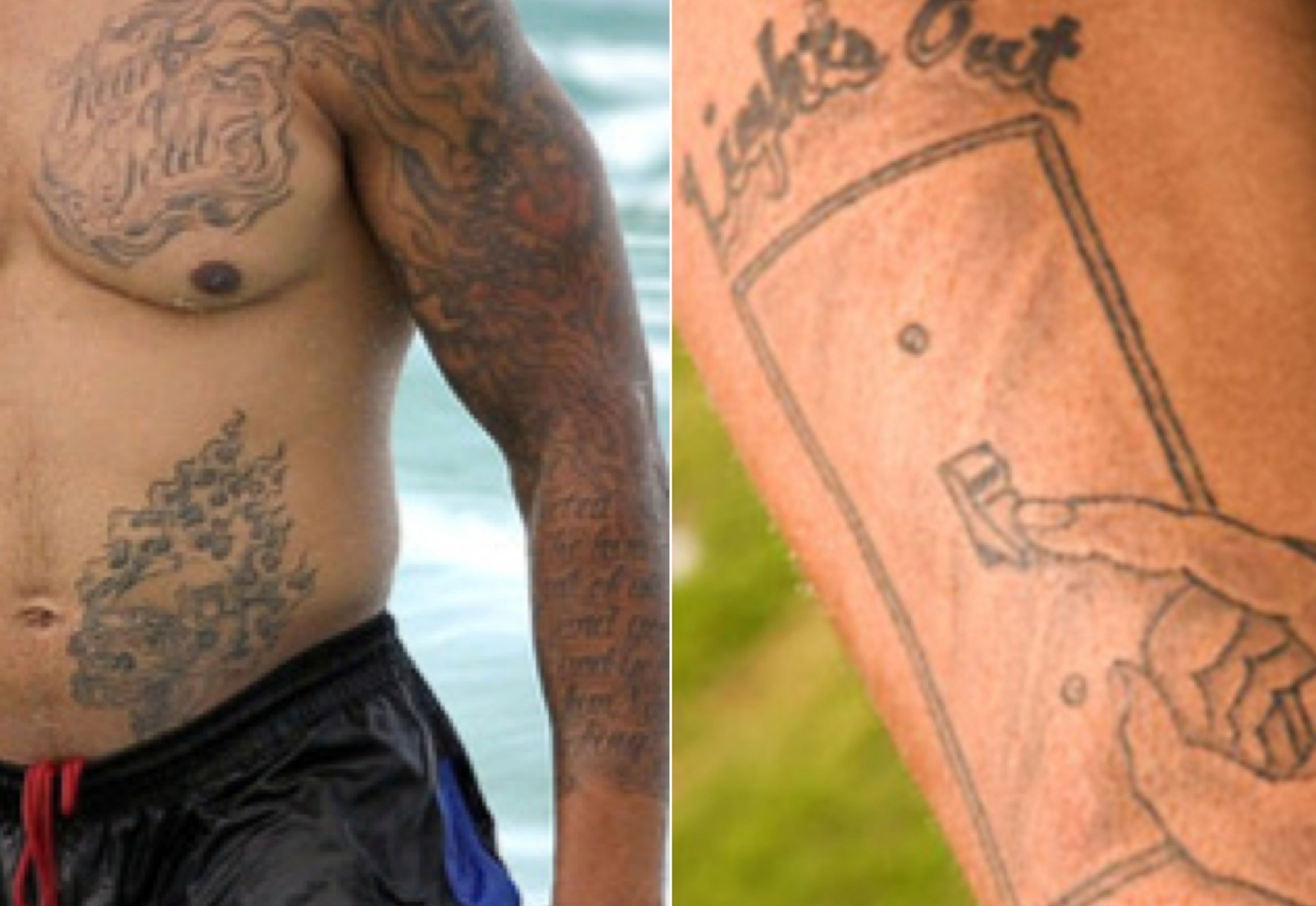 Robert Sacre has a huge tattoo of Snoop Dogg and DMX on his torso (Picture)