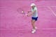 Still carving a lefty backhand, Martina Navratilova, 2012 French Open.