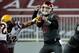 PULLMAN, WA - OCTOBER 31: Carl Bradford #52 of the Arizona State Sun Devils blocks a pass by Connor Halliday #12 of the Washington State Cougars during the game at Martin Stadium on October 31, 2013 in Pullman, Washington. (Photo by William Mancebo/Gett