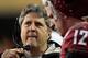 PULLMAN, WA - OCTOBER 12: Head coach Mike Leach of the Washington State Cougars directs quarterback Connor Halliday #12 during the first half of the game against the Oregon State Beavers at Martin Stadium on October 12, 2013 in Pullman, Washington. (Pho