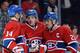 Montreal Canadiens forward Tomas Plekanec (left), Daniel Briere and Brian Gionta.