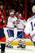 Montreal Canadiens forward Daniel Briere celebrates a goal with captain Brian Gionta.
