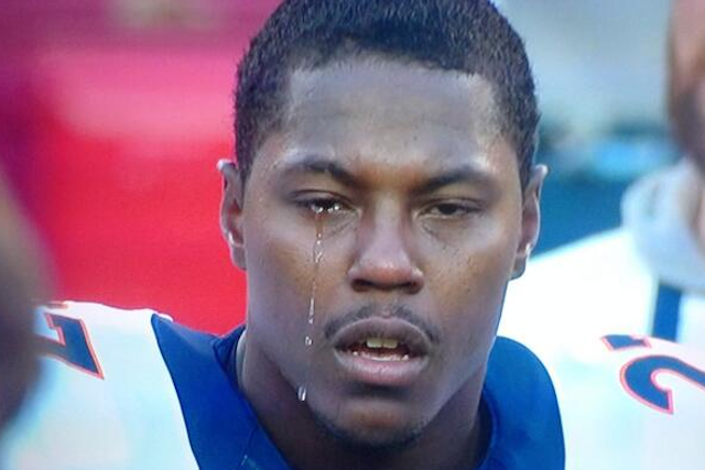 crying football player
