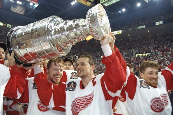 Image result for yzerman with cup 1997