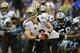 Drew Brees was sacked five times at Carolina last week.