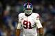 DE Justin Tuck had two sacks against the Redskins.