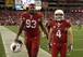 Calais Campbell (left) walks with Jay Feely (right) after Sunday's game.