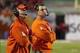 Morris with Clemson head coach Dabo Swinney.