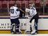 LAKE PLACID, NY - AUGUST 08: (L-R) Goaltenders Thatcher Demko #30 and Anthony Stolarz #35 of Team USA prepare for their game against Team Finland during the 2013 USA Hockey Junior Evaluation Camp at the Lake Placid Olympic Center on August 8, 2013 in Lake