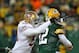 Ahmad Brooks gets his hands on Green Bay Packers quarterback Aaron Rodgers during the Wild Card Round.