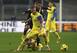 Chievo vice-captain Luca Rigoni fights for space against Parma.