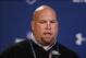 Arizona general manager Steve Keim addresses the media at the combine.