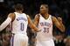 Russell Westbrook (left) and Kevin Durant