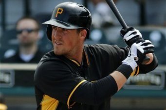 Pittsburgh Pirates catcher Russell Martin (55) scores on a Pirates James  Harrison's double in the first