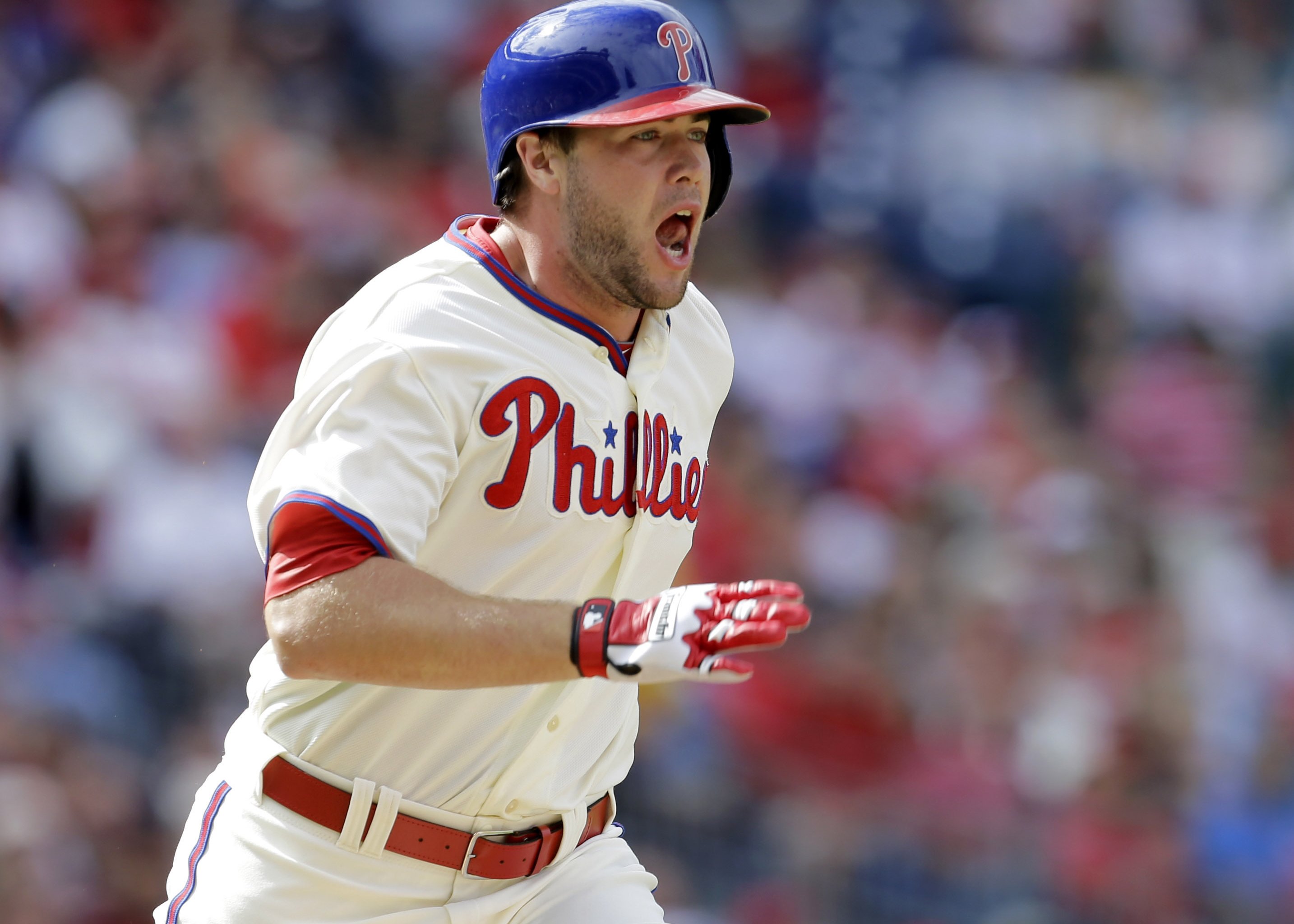 Came across this picture from 5 years ago - Cody Asche on 1st, Domonic Brown  batting : r/phillies