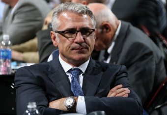 Future general manager Ron Francis sits back at last year's NHL draft.