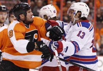 The Flyers and Rangers are in a tough playoff battle.