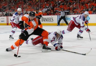 The Rangers have had more power play chances than the Flyers.