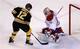 Boston Bruins forward Jarome Iginla in front of Montreal Canadiens goalie Carey Price.