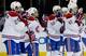 The Montreal Canadiens look on as the New York Rangers celebrate their Game 6 victory in the 2014 Eastern Conference Final.