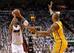 Chris Bosh spaces the floor against David West.