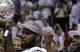 Greg Oden holds the Eastern Conference Finals trophy.
