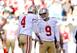 Punter Andy Lee (No. 4) and kicker Phil Dawson (No. 9) are two ultra-reliable special teams assets for the Red and Gold.