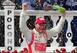 Dale Earnhardt Jr. celebrates his Pocono 400 victory