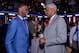 Will Andrew Wiggins (L) follow in the footsteps of Julius Erving (R) with the Sixers?